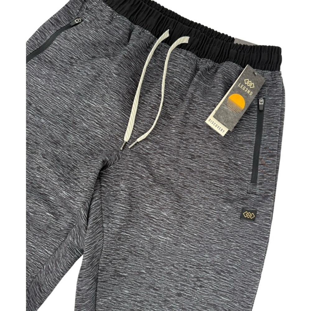 LEG3ND NEW Small Discovery Jogger Pants Gray Space Dye Activewear Athleisure
